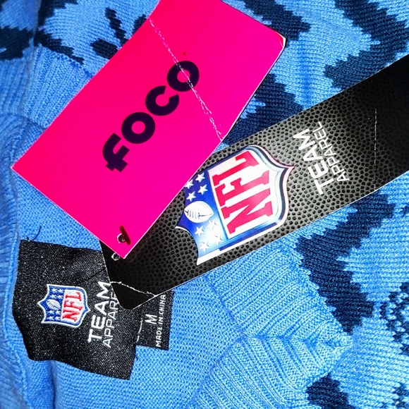 New FOCO NFL Tennessee Titans V-Neck Ugly X-mas Sweater! Blue. Women (M) - Picture 6 of 7